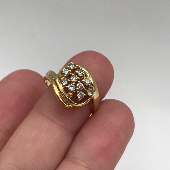 18k Diamond Ring yellow gold - Picture 2 of 14